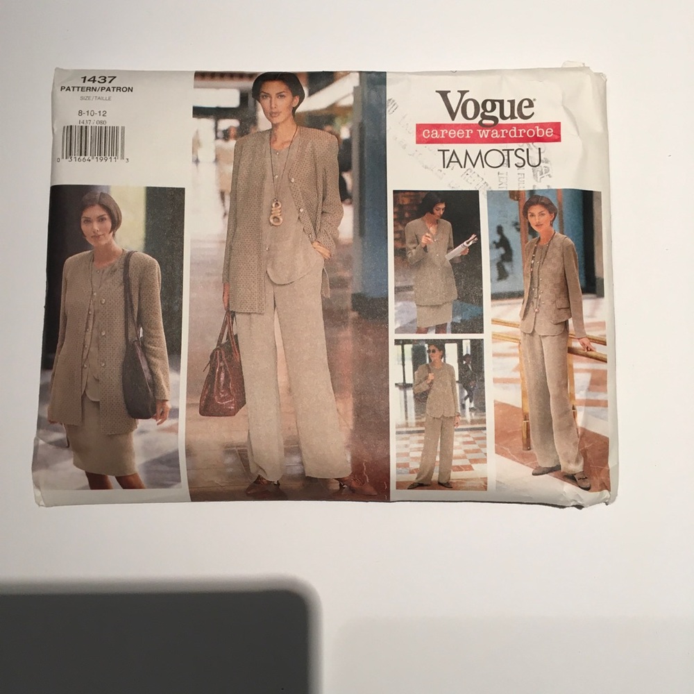 Vogue Tamotsu Career Wardrobe Sewing Pattern in Beige/Tan